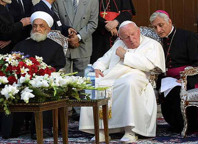 João Paulo II na mesquita com os muçulmanos