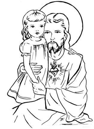 Sagrado Coração de Jesus com uma menina